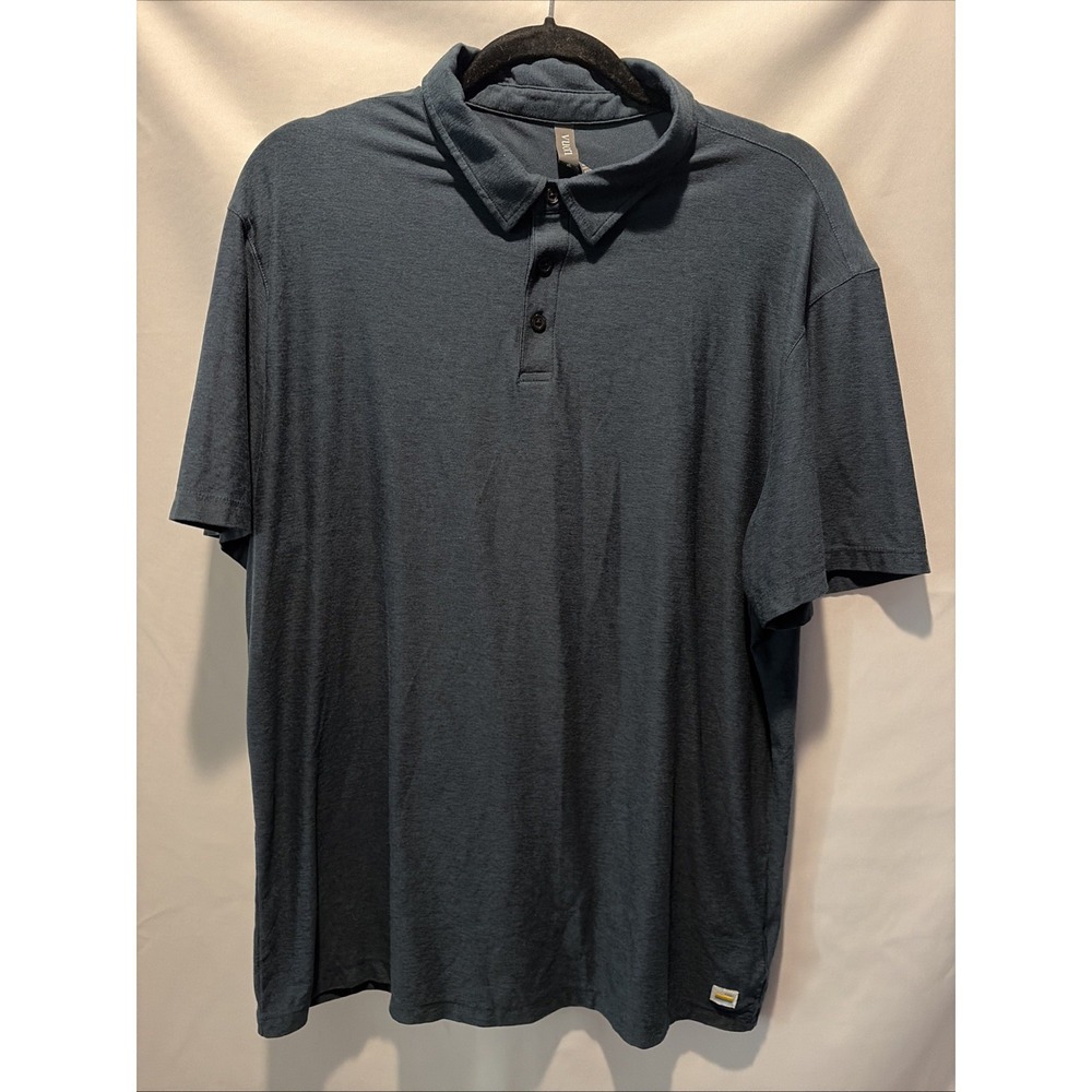 Vuori Strato Tech Polo Shirt Mens Xl Navy Heather Golf Performance Athletic